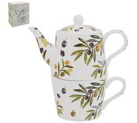 The Leonardo Collection Jennifer Rose Fine China Olive Grove Teapot & Cup