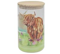 The Leonardo Collection Jennifer Rose Gallery Christmas Highland Cow Canister Lge For Home | Storage Containers & Kitchen Organizers For Gift | Ideal Storage Jars For Biscuits Honey Green Tea & All
