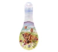 The Leonardo Collection Jennifer Rose Gallery Highland Cow Spoon Rest | Ceramic Kitchen Utensil Holder | Decorative Highland Cow Design Home Accessory | Perfect Gift for Animal Lovers