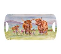 The Leonardo Collection Jennifer Rose Gallery Highland Cow Tray Medium | Durable Food Serving Tray For Home & Kitchen | Highland Cow Design Tea Coffee Snack Tray For Animal Lovers