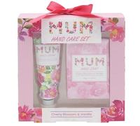 The Leonardo Collection Jennifer Rose Gallery Mum Hand Care Set | Hand Cream for Dry Hands & Nourishing Hand Soap | Moisturising Non-Greasy Formula for Dry Cracked Skin with Cherry Blossom & Vanilla