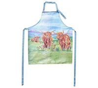 The Leonardo Collection Jennifer Rose Highland Cow Apron | Kitchen Apron for Cooking & Baking | Protective Apron for Home Chefs | Tea Towel & Oven Glove Friendly