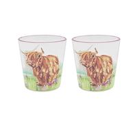 The Leonardo Collection Jennifer Rose Highland Cow Glasses Set of 2 | Home & Restaurants, Durable Glass, All Types Of Drinks, Gifts For Women & Men