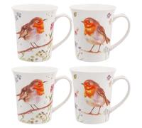 The Leonardo Collection Jennifer Rose Robins Mugs Set of 4 x 300ml