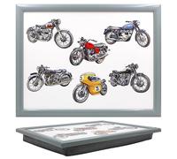 The Leonardo Collection Laptray Motorbikes With Bean Bag for Serving Dishes | Lovely Lap Trays for Eating on Lap for Dinner or Breatfast | Newly Designed Food Trays for Lap
