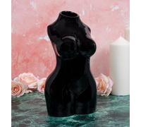 The Leonardo Collection Large White Body Bust Vase Human Body Vase Ceramic Body Vase Female Form Large Butt Plant Pot Lady Butt Vase Woman Planter Pot Decorative Art Sculpture (Black)