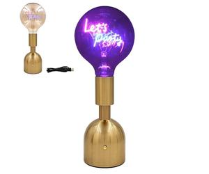 The Leonardo Collection LED Text Lamp - Let's Party - Battery Rechargable via USB