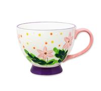 The Leonardo Collection Lesser & Pavey Ceramic Teacup Footed Mug Footed Mug for Tea & Coffee | Lavender & Bees Cosmos Coffee Mug & Tea Cups for Home, Office or Shops - Lynsey Johnstone