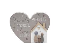 The Leonardo Collection Lesser & Pavey Heart Shape Family Plaque for Gift & Decor | Ideal Signs & Plaque Birthday Gifts for Women & Men | Lovely Plaques for Home & Office - Love and Affection