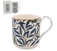 The Leonardo Collection Lesser & Pavey Set of 2 Stackable Mugs | British Designed Stacking Mugs For All Kitchens | Stacking Mugs For Modern Kitchens With Lovely Designs - William Morris