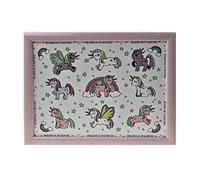 The Leonardo Collection Little Stars Unicorn Laptray Small For Food Serving & Breakfast | Comfortable Lap Trays With Bean Bag Cushion | Durable Laptrays For Eating On Lap For Adults