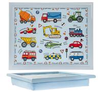 The Leonardo Collection Little Stars Vehicles Laptray Small For Food Serving & Breakfast | Comfortable Lap Trays With Bean Bag Cushion | Durable Laptrays For Eating On Lap For Adults