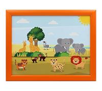 The Leonardo Collection Little Stars Zoo Laptray For Food Serving & Breakfast | Comfortable Bean Bag Lap Trays With Cushion | Durable Food Tray For Eating On Lap | Ideal Laptrays For Home & Adults