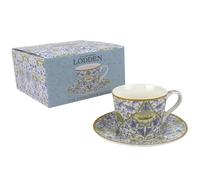 The Leonardo Collection Lodden Cup & Saucer William Morris for Hot & Cold Drinks | Durable Coffee Cups for Home & Office | Comfortable & Easy-to-Hold Coffee Mugs for Beverages & Daily Use