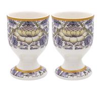 The Leonardo Collection Lodden Egg Cups by William Morris | Porcelain Soft-Boiled Egg Holders | Classic Arts and Crafts Floral Design | Elegant Breakfast Tableware | Traditional British Gift Set