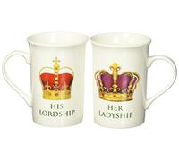 The Leonardo Collection LP33365 Two Her Ladyship and His Lordship Mugs Fine China Gift Set, Porcelain, White