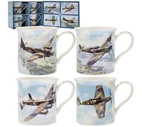 The Leonardo Collection LP34040 Set, Ceramic, 300 milliliters, Classic Planes Mugs S4