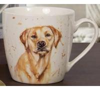 The Leonardo Collection LP34083 Ceramic Mug | Gold Labrador design | 1 Pc, White