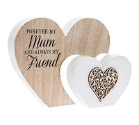 The Leonardo Collection LP43426 Plaque | Double Heart Mum Sentiments | 1 Piece-22x3x16 cm Accessory, Multicolored