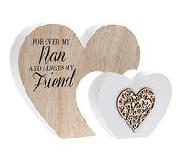 The Leonardo Collection LP43427 Plaque | Double Heart Nan Sentiments | 1 Piece-22x3x16 cm Accessory, Multicolored
