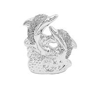The Leonardo Collection LP45625 Silver Sparkle Twin Dolphins Ornament, 16x6x17cm, Boxed