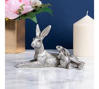 tHE Leonardo Collection LP47399 Figure | Silver Hare & Young Reflections | 1 Piece-17x9x11 cm Accessory