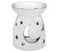 The Leonardo Collection LP48041 Wax/Oil Warmer | Silver Moon &S tars | 1 Piece-11x11x14 cm Accessory