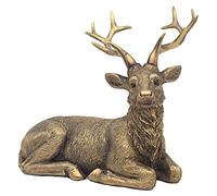 The Leonardo Collection LP48169 Reflections Bronzed Lying Stag Ornament, Boxed, Bronze, Christmas