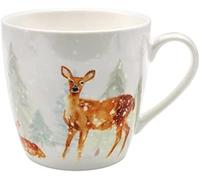 The Leonardo Collection LP52749 Christmas Forest Family Deer Breakfast Mug, Fine China, Boxed