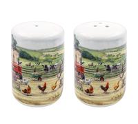 The Leonardo Collection LP94759 Ceramic Salt and Pepper Shaker Set | Farmhouse design | Set of 2 Condiment Dispenser, Multicolor