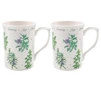 The Leonardo Collection LP95058 Herb Garden Mugs (Set of 2), Fine China, Boxed