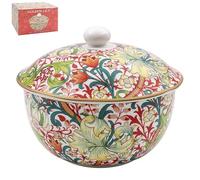 The Leonardo Collection LP95104 Ceramic Bowl with Lid | Golden Lily design | 1 Pc, Multicolor