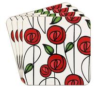 The Leonardo Collection Mackintosh Coasters Set of 4 Charles Rennie Mackintosh For Home & Office | Stylish Coaster For Tabletops & Dining Spaces | Decorative Home Accessories for Drinks & Tables