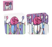 The Leonardo Collection Mackintosh Coasters Set of 4 | Two assorted For Home & Office | Stylish Coaster For Kitchen, Dining | Ideal Drinks Coasters For Tabletop | Decorative Home Accessories for Table