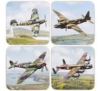 The Leonardo Collection Macneil Classic Planes Coasters Set of 4