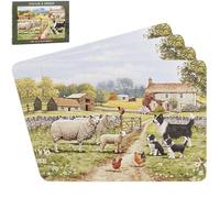 The Leonardo Collection Macneil Collie & Sheep Wood Collie & Sheep Placemats Set of 4 for Kitchen & Dining | Durable Table Mats for Everyday Use | Table Accessories Easy to Clean Place Mats