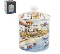 The Leonardo Collection Macneil Harbour Town Porcelain Harbour Town Canister for Home & Kitchen | Storage Jars for Biscuits Honey Green Tea Coffee | Durable Kitchen Organisers Containers for Gift