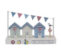 The Leonardo Collection Macneil Sandy Beach Sandy Beach Hut Plaque Wooden For Home Decor and Office | Elegant Signs & Plaque Gifts For Women & Men | Designer Decorative Accessories For Loved Ones