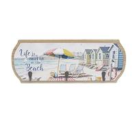 The Leonardo Collection Macneil Sandy Beach Sandy Beach Plaque With Hooks Wooden For Home Decor and Office | Elegant Signs & Plaque Gifts For Women & Men | Decorative Accessories For Loved Ones