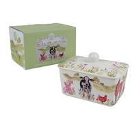 The Leonardo Collection Macneil Studios Farmyard Butter Dish with Lid | British Designed Butter Dish | Large Butter Dish for All Types of Kitchen | Butter Dishes for All Sizes of Butter