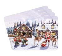 Lesser & Pavey Macneil Christmas Traditional Santa Set of 4 Placemats - 29cm x 22cm - Gift Idea for Xmas - UK Design Santa Themed Tableware