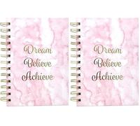 The Leonardo Collection Marble Notebook Dream Achieve Pink | Stylish Writing Pad For Daily Notes & Journaling | Practical Notepad For Home, School & Office | Elegant Stationery Gift For Women & Men