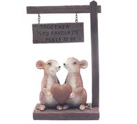 The Leonardo Collection Mice Family Sign With Quote Carved Ornaments For Home Decor | Ideal Figurines Friendship Gifts For Women & Men | Lovely Table Centerpiece & Living Room Accessories