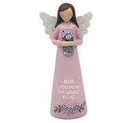 The Leonardo Collection Mother's Day Angel Pink Figurine | Home Decor Ornament for Indoor and Outdoor | Beautiful Gift for Women and Men | Stylish Living Room Decor