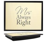 The Leonardo Collection Mrs Always Right Laptray For Food Serving & Breakfast | Comfortable Bean Bag Lap Trays With Cushion | Durable Food Tray For Eating On Lap | Ideal Laptrays For Home & Adults