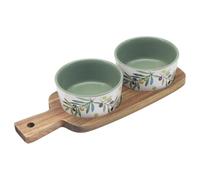 The Leonardo Collection Olive Grove By Jennifer Rose Snack Dishes On Tray | Serving tray with bowls, Olive Grove artwork, Durable ceramic, Easy to clean, Entertaining essential