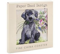 The Leonardo Collection Paper Shed Design Dog with Flowers Coaster For Office Home & Kitchen | Lovely Coaster Set For Decorative Home Accessories Drinks Coasters For Tea & Coffee