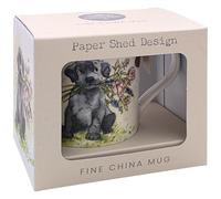 The Leonardo Collection Paper Shed Design Dog with Flowers Mug for Home & Kitchen | Stylish Ceramic Mugs for Tea & Coffee | Lovely Cup Set for Mens Gifts & Birthday Gifts for Women