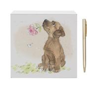The Leonardo Collection Paper Shed Design Dog With Rose Memo Pad & Pen For Notes | Daily Memo For Office Use As 2025 Diary | Ideal Journals For Women & Men | Lovely Journal For 2025 Planner