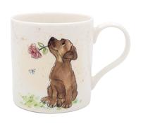 The Leonardo Collection Paper Shed Design Dog with Rose Mug for Home & Kitchen | Stylish Ceramic Mugs for Tea & Coffee | Lovely Cup Set for Mens Gifts & Birthday Gifts for Women